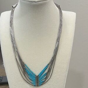 Vintage Sterling Silver Heishi Necklace